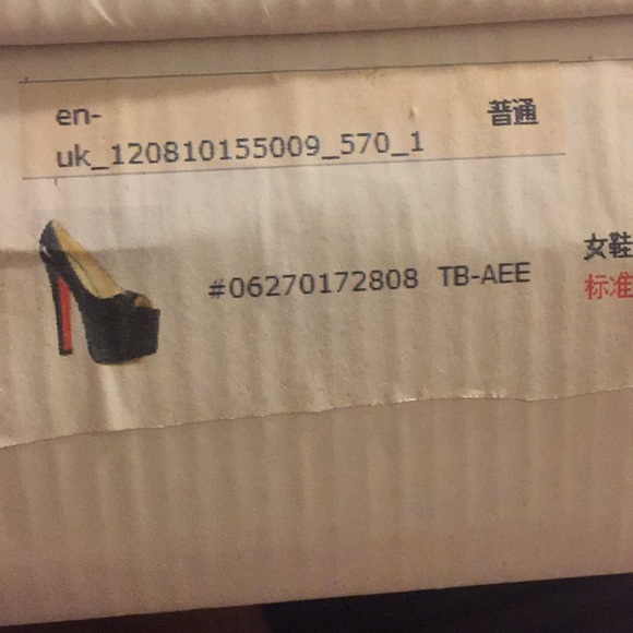 Black studded red bottom Platform stilettos - Picture 7 of 7